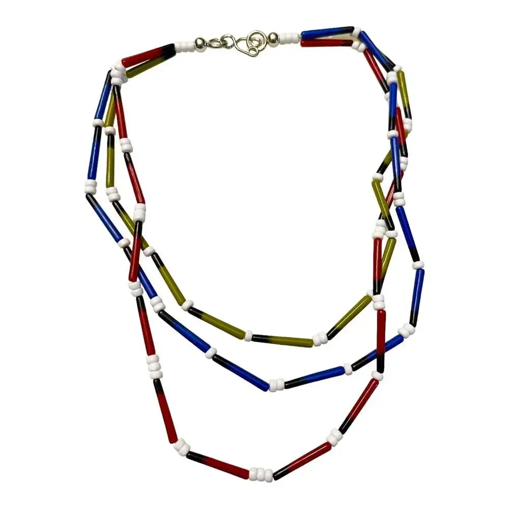 American Indian Girl Kaya Necklace 3 Strand Bead Doll Jewelry Meet Accessory New